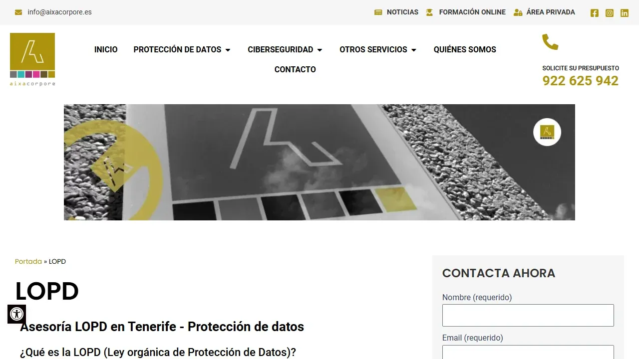 Proyecto Aixa Corpore - Protección de Datos LOPD en Tenerife - Consultoría SEO Legal - Caso de éxito Aixa Corpore