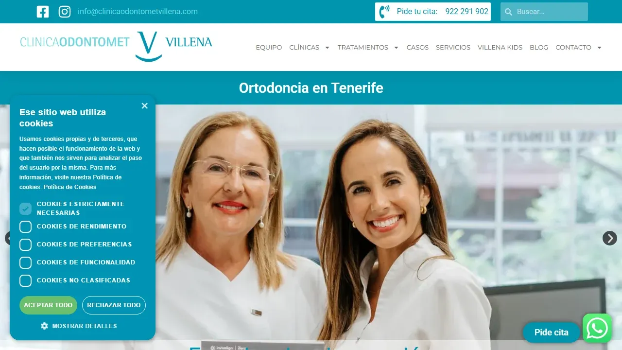Proyecto Clínica Dental Odontomet Villena - Ortodoncia Tenerife - Marketing Digital Salud - Caso de éxito Clínica Dental Odontomet Villena